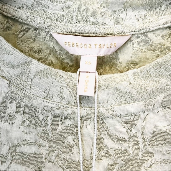 Rebecca Taylor Lemon Jacquard Burnout Tee Shirt‎ - Picture 4 of 7